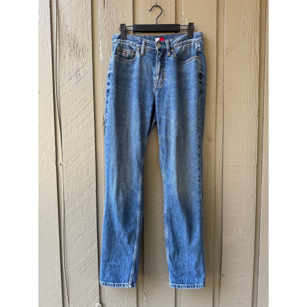 Tommy Hilfiger Straight Leg Jeans Womens High Rise 27/30 Medium Wash Cotton
